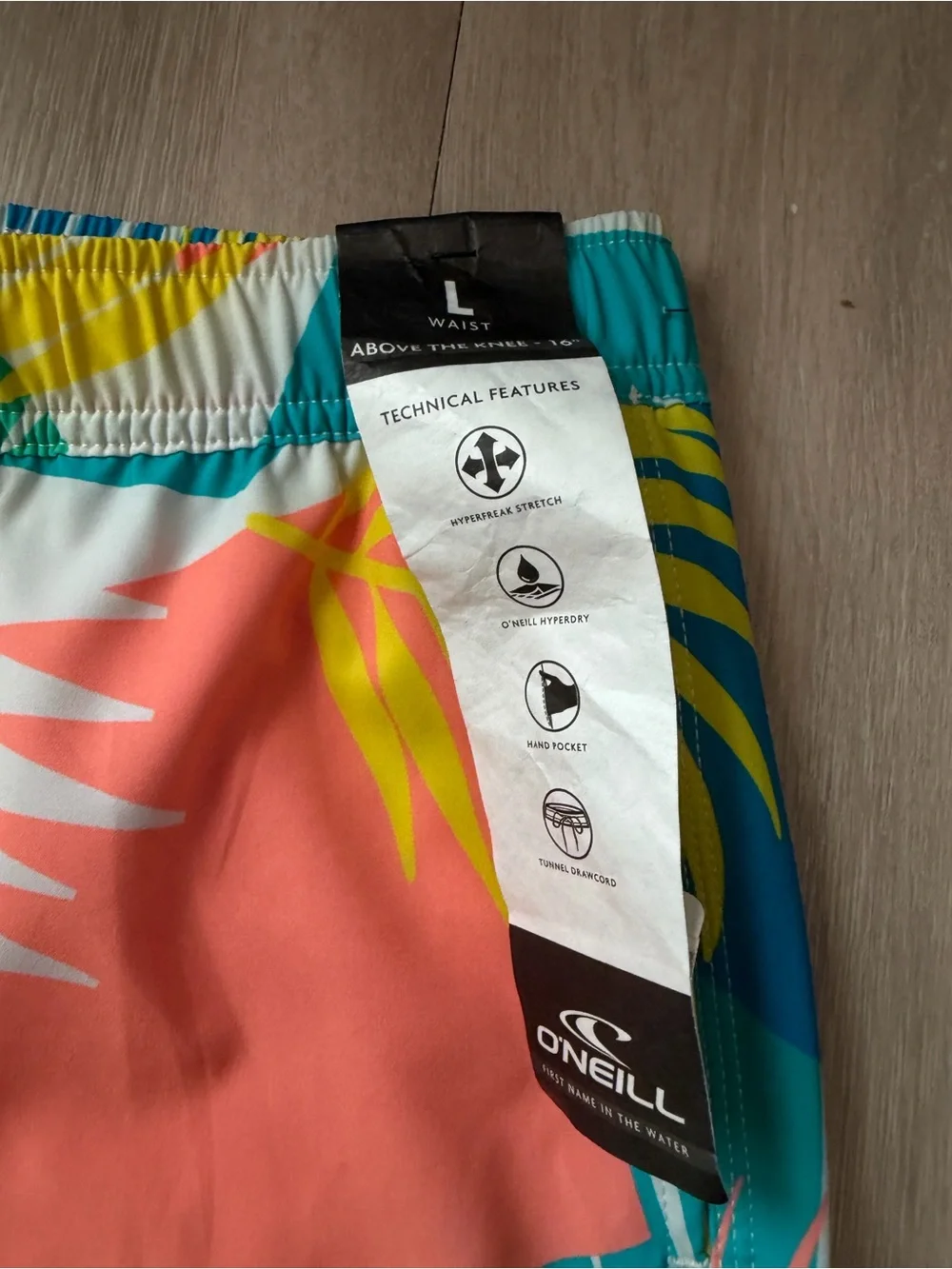 O'Neill youth Coral, Teal & Yellow Tropical Board Shorts